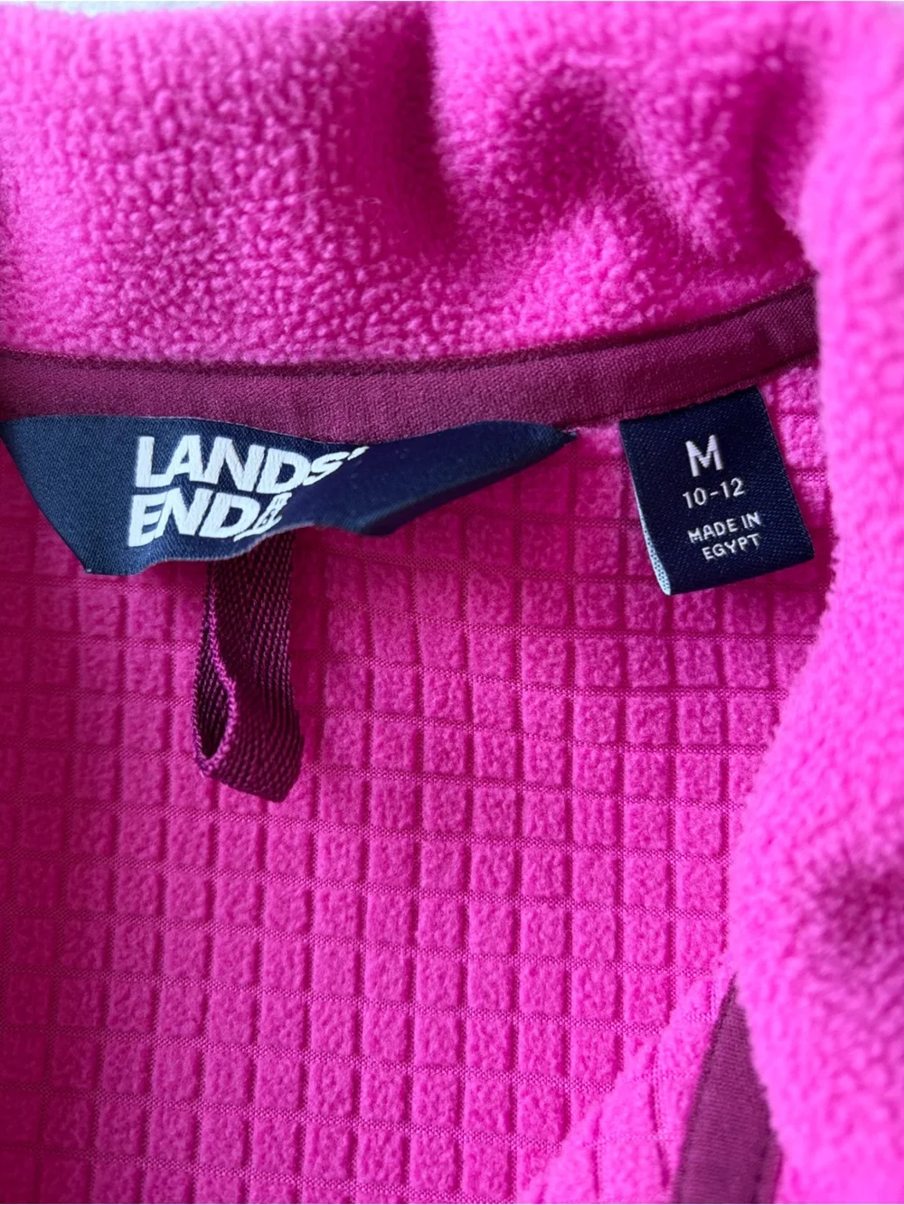 Lands' End Girls' Hot Pink Full-Zip Fleece Jacket